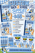 Bluey inspired school supplies