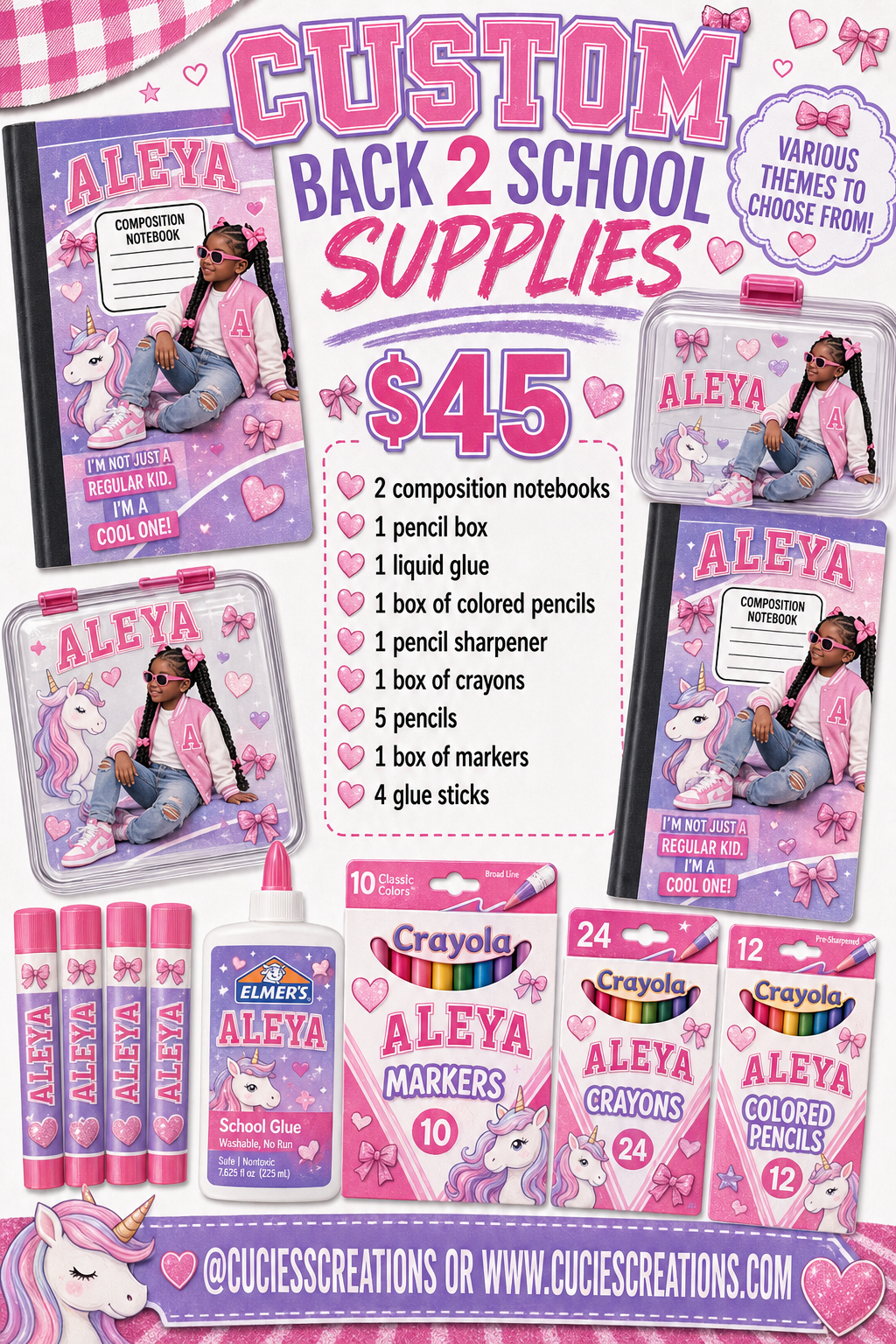 Bluey inspired school supplies